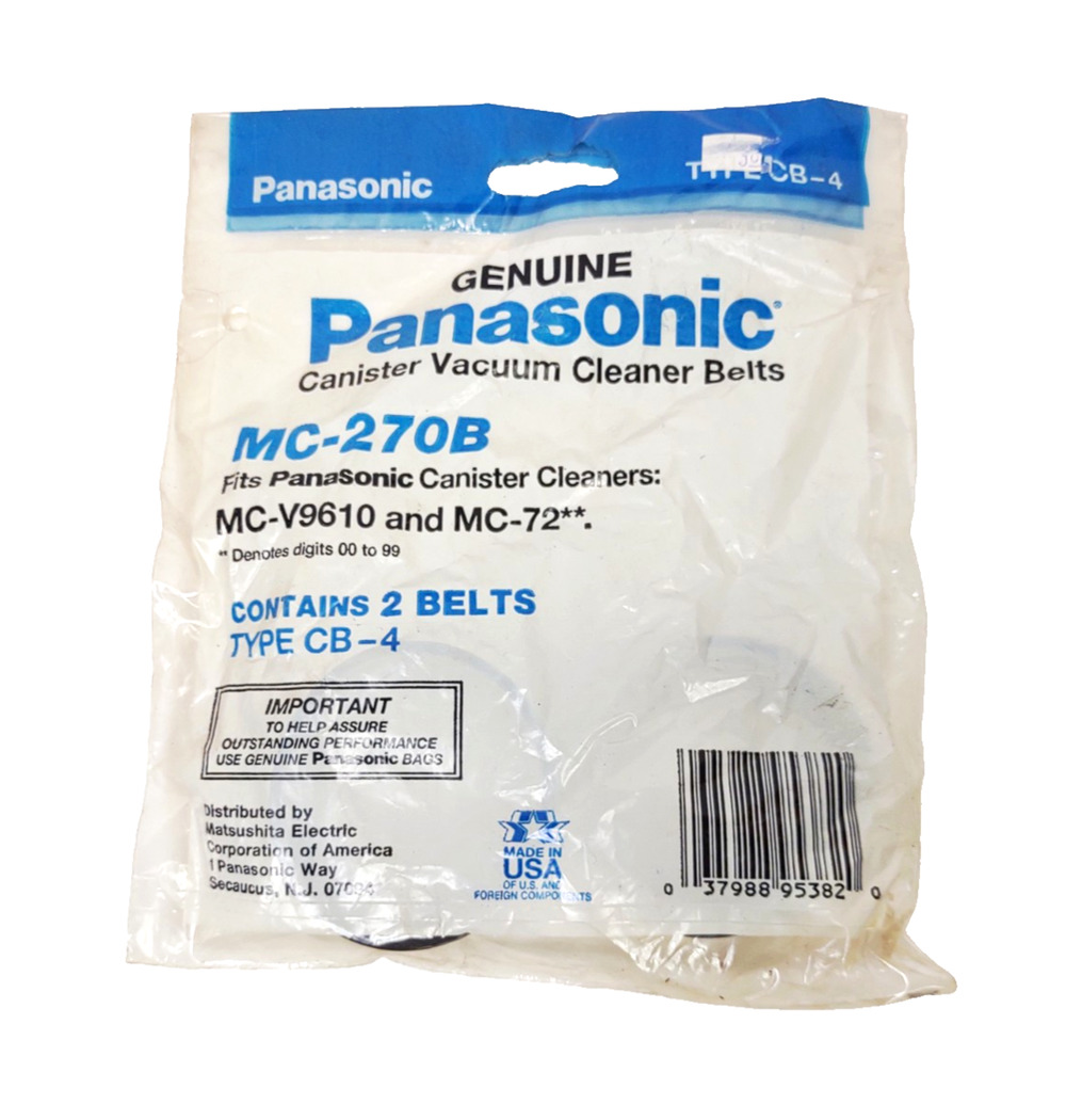 Genuine Panasonic Canister Vacuum Cleaner Belts Type CB-4 for MC-270B, MC-72